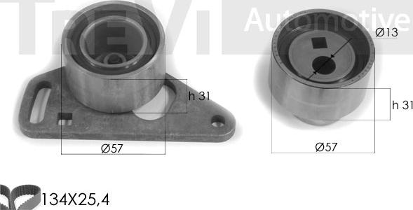 Trevi Automotive KD1189 - Zobsiksnas komplekts autospares.lv