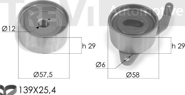 Trevi Automotive KD1134 - Timing Belt Set www.autospares.lv