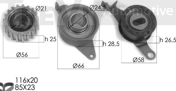 Trevi Automotive KD1124 - Timing Belt Set www.autospares.lv