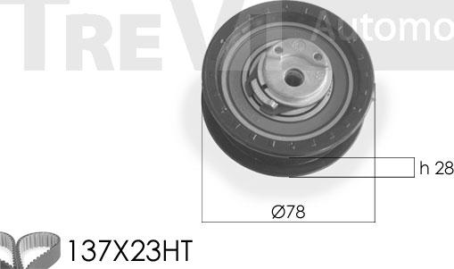 Trevi Automotive KD1175 - Zobsiksnas komplekts www.autospares.lv