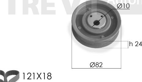 Trevi Automotive KD1173 - Zobsiksnas komplekts autospares.lv