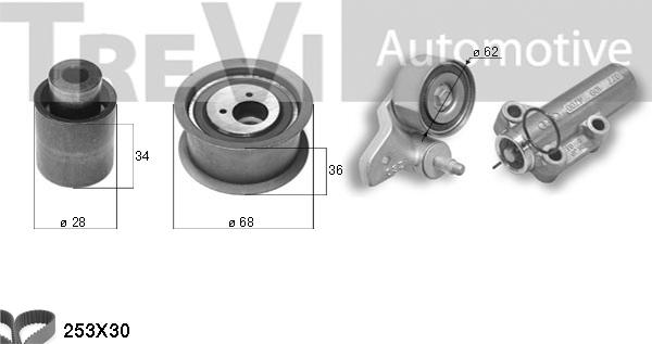 Trevi Automotive KD1397 - Zobsiksnas komplekts www.autospares.lv