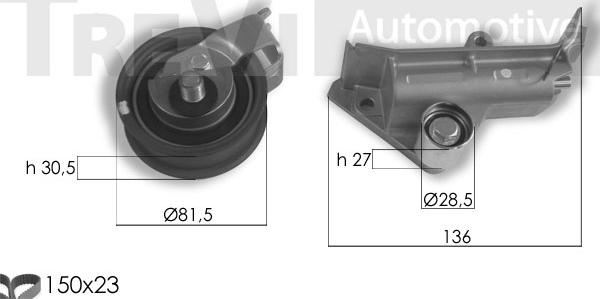 Trevi Automotive KD1345 - Zobsiksnas komplekts www.autospares.lv