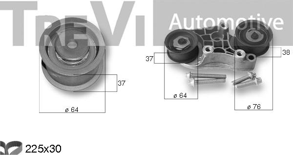 Trevi Automotive KD1351 - Комплект зубчатого ремня ГРМ www.autospares.lv