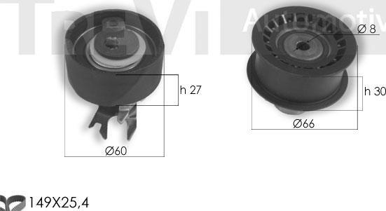 Trevi Automotive KD1352 - Timing Belt Set www.autospares.lv