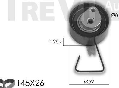 Trevi Automotive KD1315 - Zobsiksnas komplekts www.autospares.lv