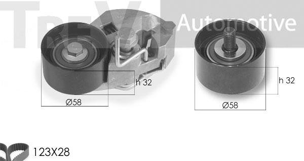 Trevi Automotive KD1316 - Zobsiksnas komplekts www.autospares.lv