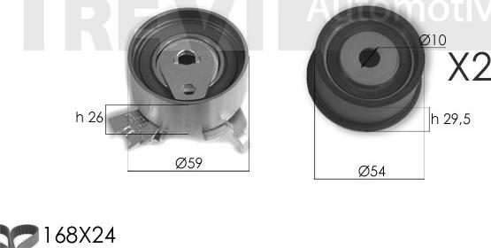 Trevi Automotive KD1385 - Zobsiksnas komplekts www.autospares.lv