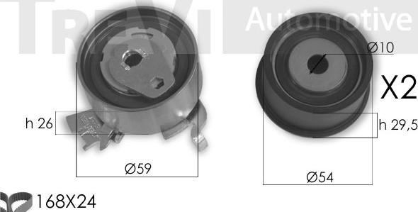 Trevi Automotive KD1383 - Zobsiksnas komplekts www.autospares.lv