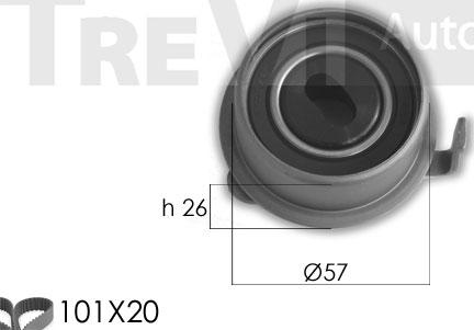 Trevi Automotive KD1334 - Zobsiksnas komplekts www.autospares.lv