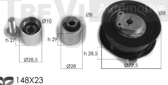 Trevi Automotive KD1325 - Zobsiksnas komplekts autospares.lv