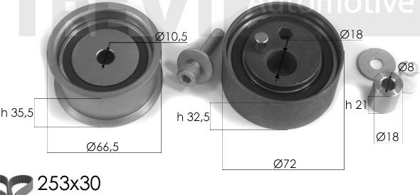 Trevi Automotive KD1326 - Zobsiksnas komplekts www.autospares.lv