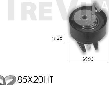 Trevi Automotive KD1328 - Zobsiksnas komplekts autospares.lv