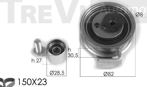 Trevi Automotive KD1327 - Zobsiksnas komplekts autospares.lv