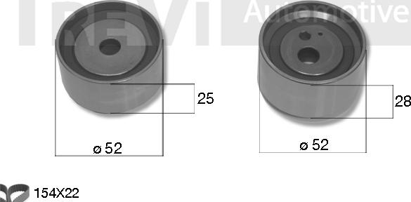 Trevi Automotive KD1375 - Zobsiksnas komplekts autospares.lv