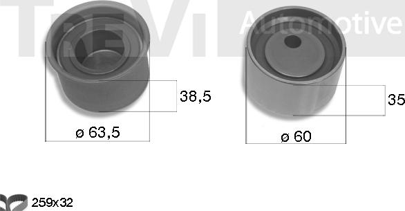 Trevi Automotive KD1376 - Zobsiksnas komplekts www.autospares.lv