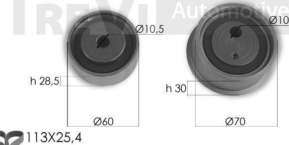 Trevi Automotive KD1373 - Комплект зубчатого ремня ГРМ www.autospares.lv