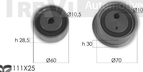 Trevi Automotive KD1372 - Zobsiksnas komplekts www.autospares.lv