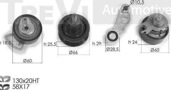 Trevi Automotive KD1290 - Комплект зубчатого ремня ГРМ www.autospares.lv