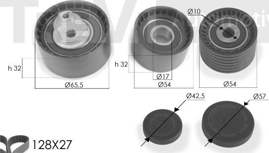 Trevi Automotive KD1244 - Zobsiksnas komplekts autospares.lv