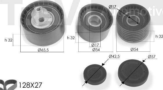 Trevi Automotive KD1245 - Zobsiksnas komplekts autospares.lv