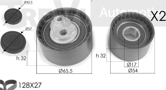 Trevi Automotive KD1246 - Zobsiksnas komplekts www.autospares.lv