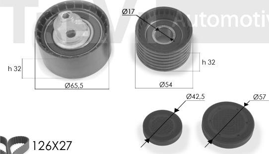 Trevi Automotive KD1247 - Zobsiksnas komplekts www.autospares.lv