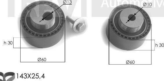 Trevi Automotive KD1259 - Timing Belt Set www.autospares.lv