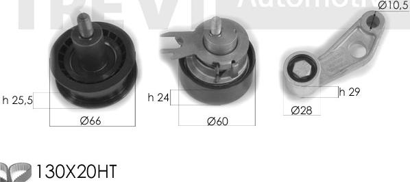 Trevi Automotive KD1256 - Zobsiksnas komplekts www.autospares.lv