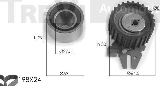 Trevi Automotive KD1251 - Комплект зубчатого ремня ГРМ www.autospares.lv