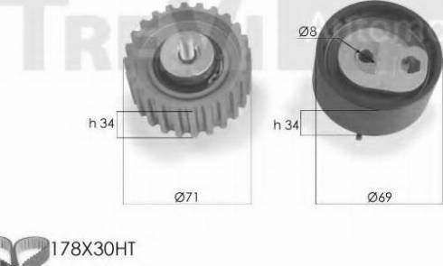 Trevi Automotive KD1253 - Zobsiksnas komplekts www.autospares.lv