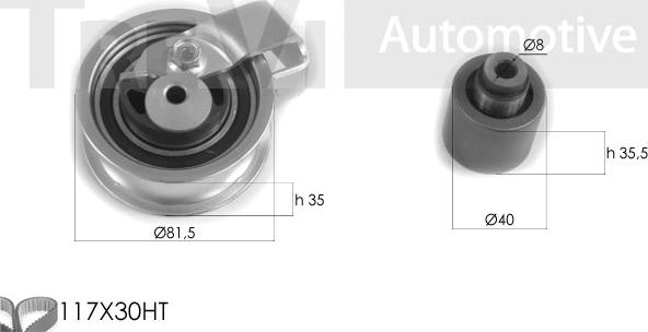 Trevi Automotive KD1261 - Zobsiksnas komplekts www.autospares.lv