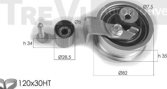 Trevi Automotive KD1268 - Комплект зубчатого ремня ГРМ www.autospares.lv