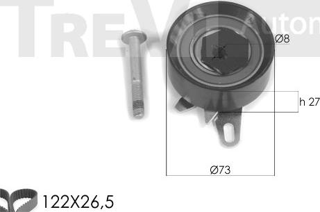 Trevi Automotive KD1262 - Zobsiksnas komplekts autospares.lv