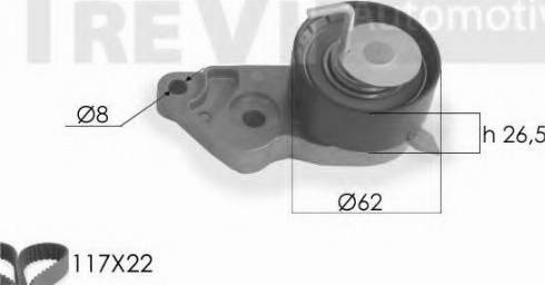 Trevi Automotive KD1204 - Zobsiksnas komplekts www.autospares.lv