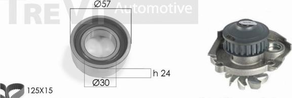 Trevi Automotive KD1205HP - Водяной насос + комплект зубчатого ремня ГРМ www.autospares.lv