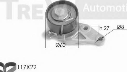 Trevi Automotive KD1203 - Zobsiksnas komplekts www.autospares.lv