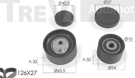 Trevi Automotive KD1214 - Zobsiksnas komplekts www.autospares.lv