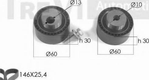 Trevi Automotive KD1211 - Zobsiksnas komplekts autospares.lv