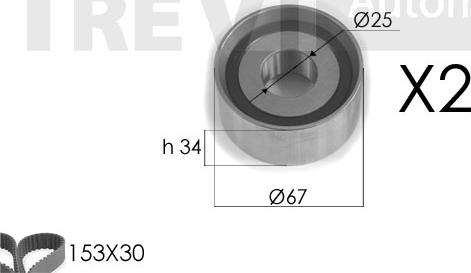 Trevi Automotive KD1218 - Zobsiksnas komplekts www.autospares.lv