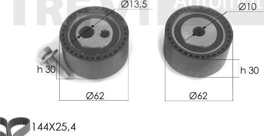 Trevi Automotive KD1213 - Zobsiksnas komplekts www.autospares.lv