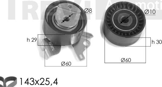 Trevi Automotive KD1284 - Zobsiksnas komplekts www.autospares.lv