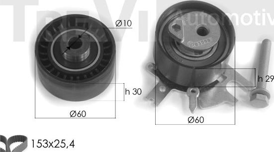 Trevi Automotive KD1283 - Zobsiksnas komplekts www.autospares.lv