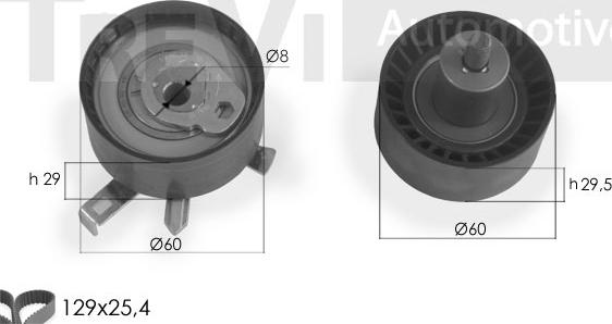 Trevi Automotive KD1282 - Zobsiksnas komplekts autospares.lv