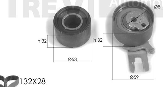 Trevi Automotive KD1236 - Zobsiksnas komplekts www.autospares.lv