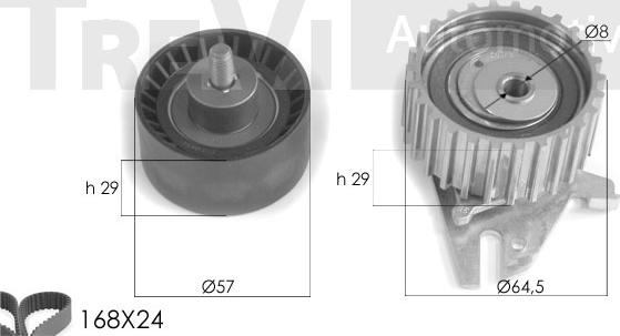 Trevi Automotive KD1232 - Zobsiksnas komplekts www.autospares.lv