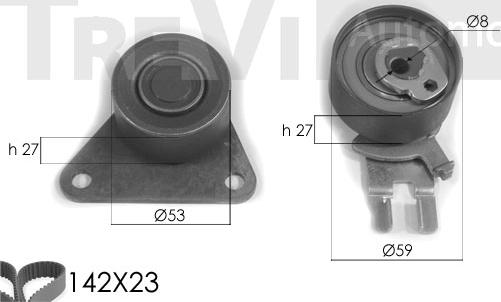 Trevi Automotive KD1237 - Комплект зубчатого ремня ГРМ www.autospares.lv