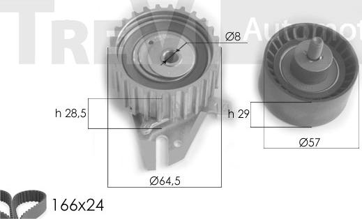 Trevi Automotive KD1225 - Комплект зубчатого ремня ГРМ www.autospares.lv