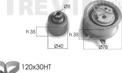 Trevi Automotive KD1221 - Zobsiksnas komplekts www.autospares.lv