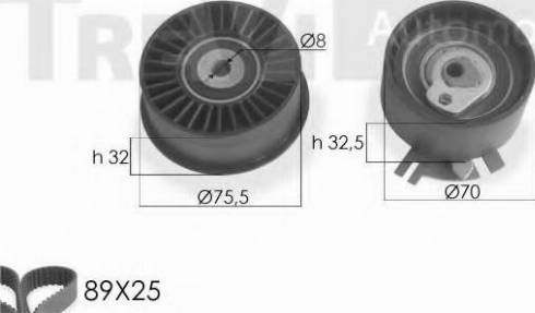 Trevi Automotive KD1222 - Zobsiksnas komplekts www.autospares.lv